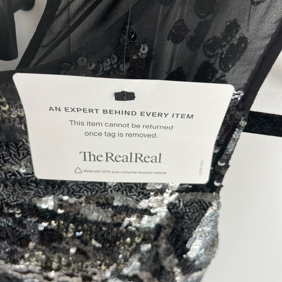 All Saints Crew Neck Mini Short dress (Size 2) black with sequins and zipper - Picture 3 of 5